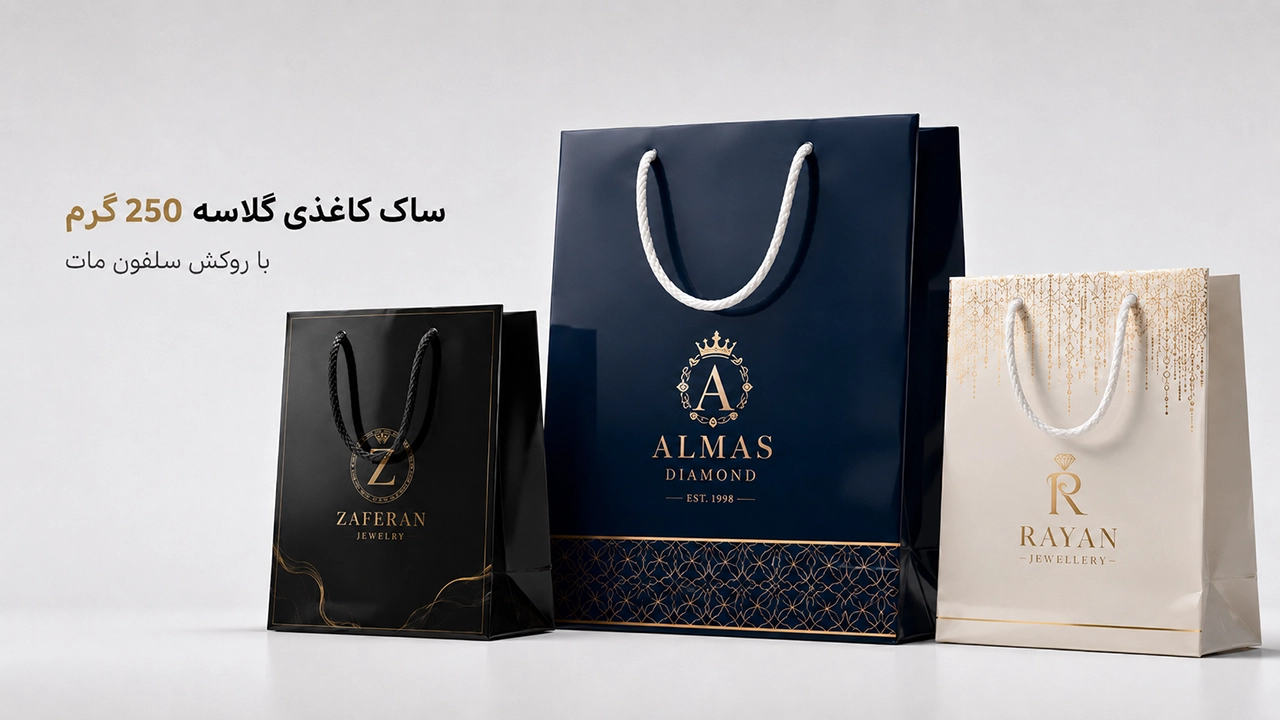ساک کاغذی 250 گرم گلاسه با چائ اختصاصی در چاپاتو